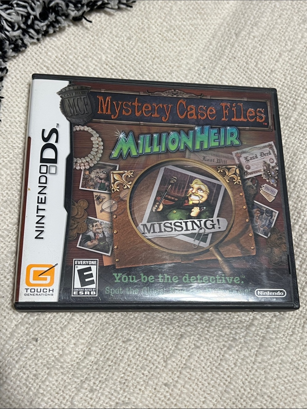 Nintendo DS Game Mystery Case Files MillionHeir-no booklet
